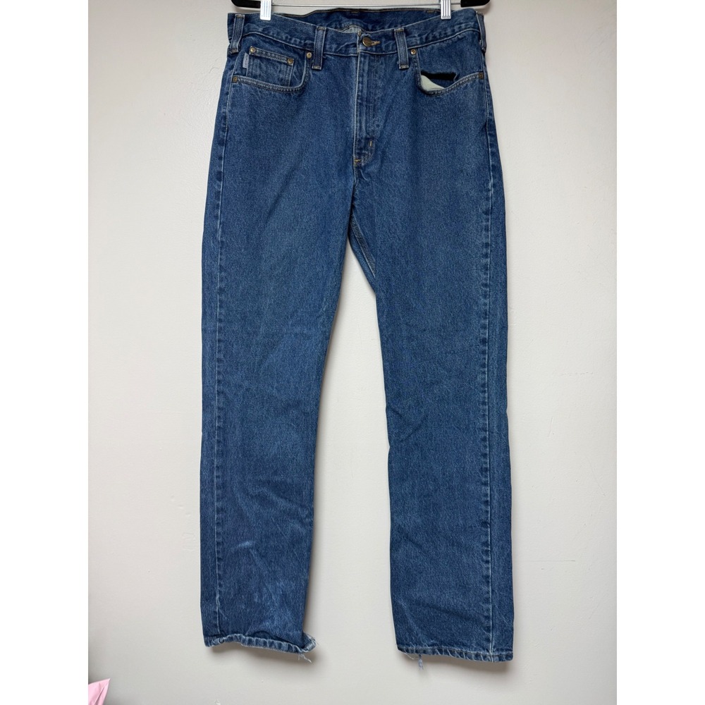 Carhartt Denim Jeans‎ Mens 36x34 Blue Cotton Workwear Straight Leg Casual Pants